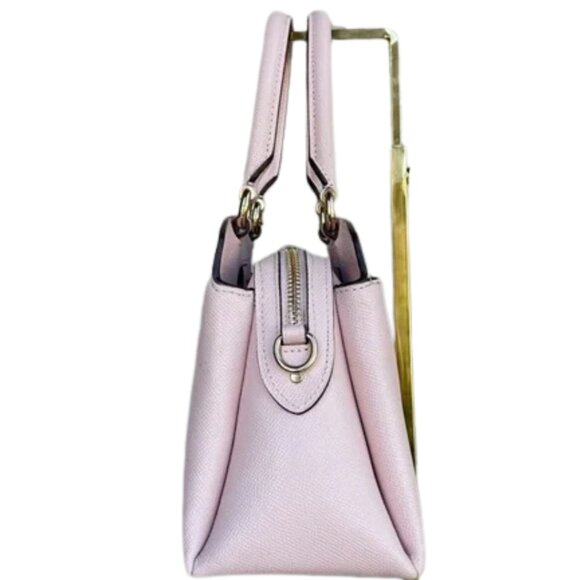 COACH Leather Washed Mauve Mini Lillie Carryall Golden Hardware Feet NWT - Picture 11 of 11